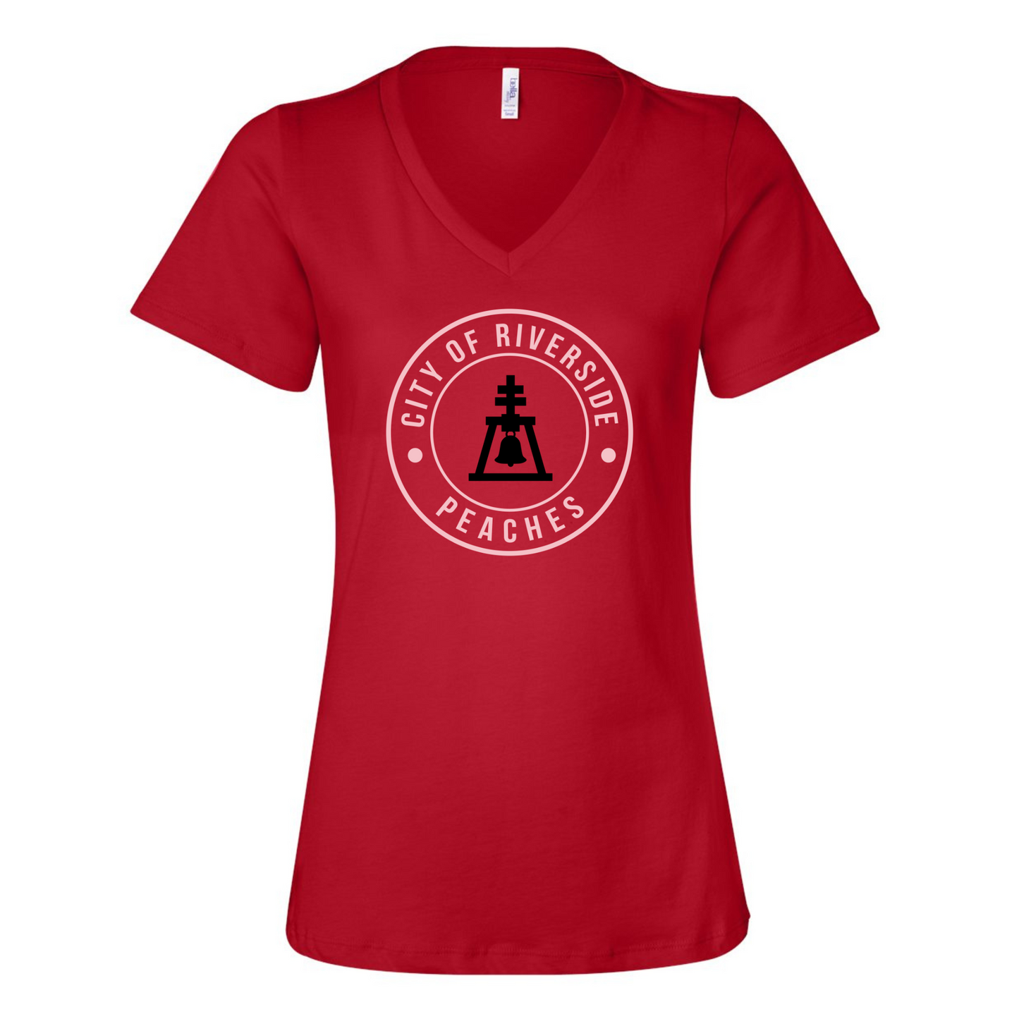 Riverside Peaches Ladies V-Neck Tee